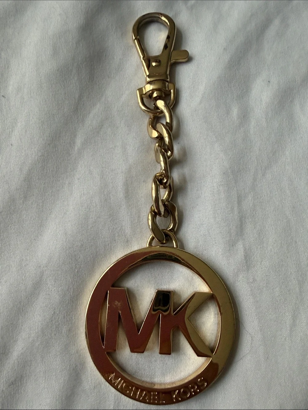 Michael Kors Gold-Tone MK Circle Logo Key Charm